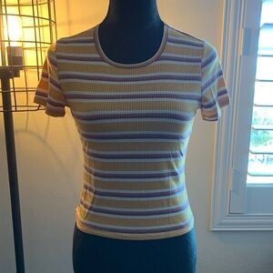 PacSun Striped Short Sleeve Top